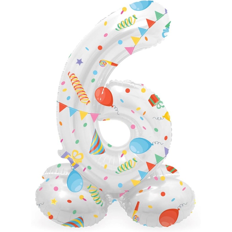 Standing Number 6 Partytime Balloon 41cm