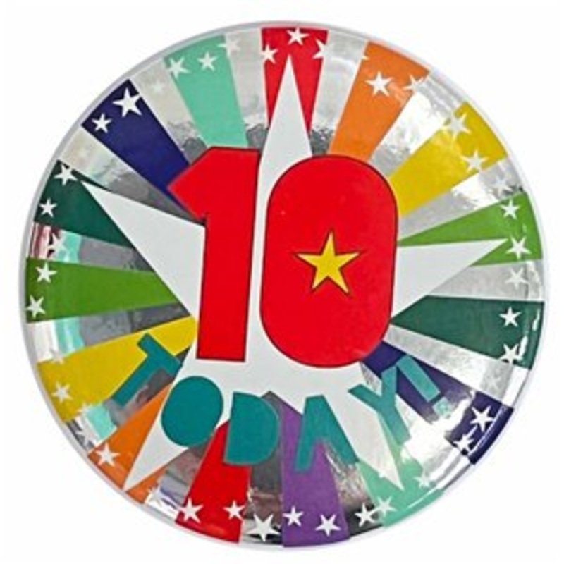 10 Today Balloon Sticker