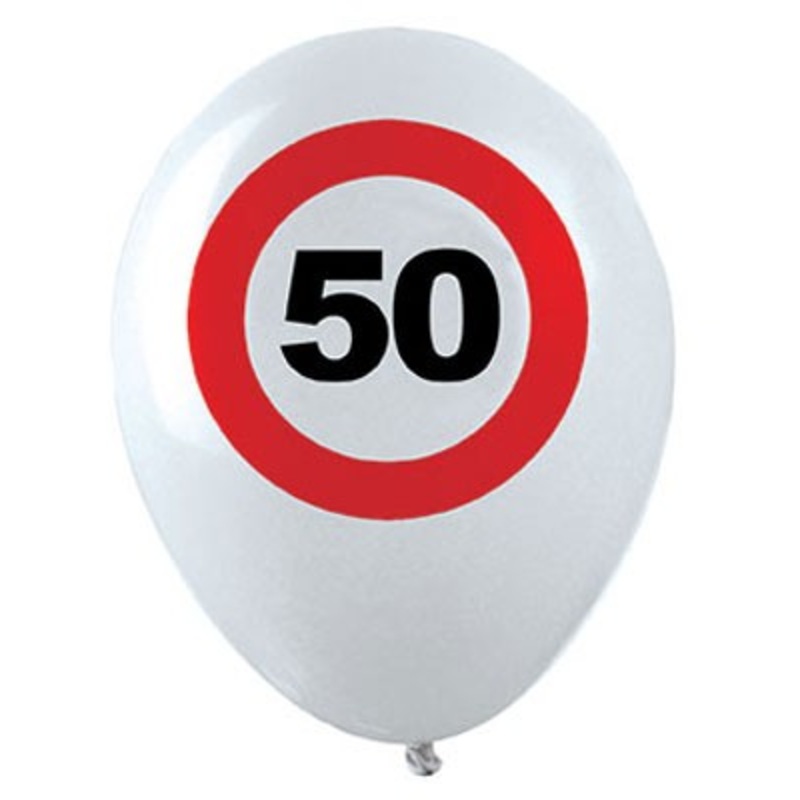 12 traffic sign 50th birthday balloons