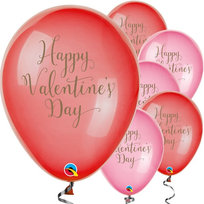25 Happy Valentines Day balloons 28cm