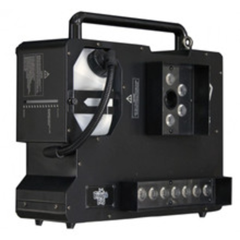 HYPERION SJ8  SUPERJET  1800 WATTS, 2 COLOR SMOKE, SUPERJET  UPSHOT FOG MACHINE W/ HEX LEDS 40,000 CFM