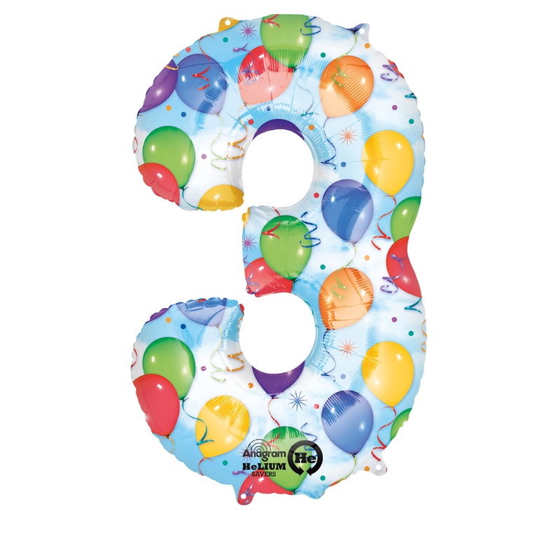 Number balloon 3 motley 88cm