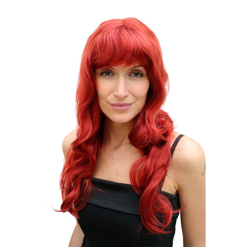 Party Lady wig Halloween fringe red Hollywood Diva Femme Fatale PW0193-135