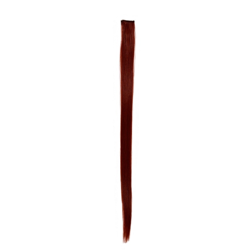1 Clip Clip-In Strand Hair Extension Straight Red-Brown FKJ-1-130