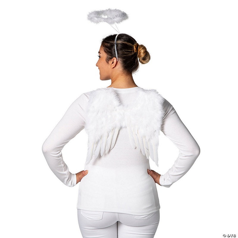 12 x 14 White Wings with Halo Costume Accessory