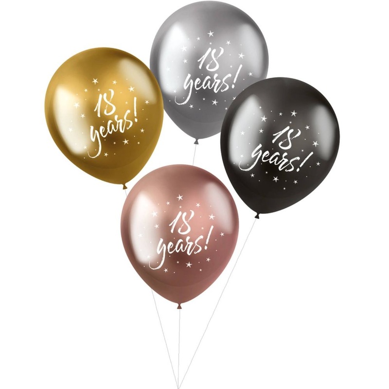 4 metallic balloons for the 18th birthday 33cm