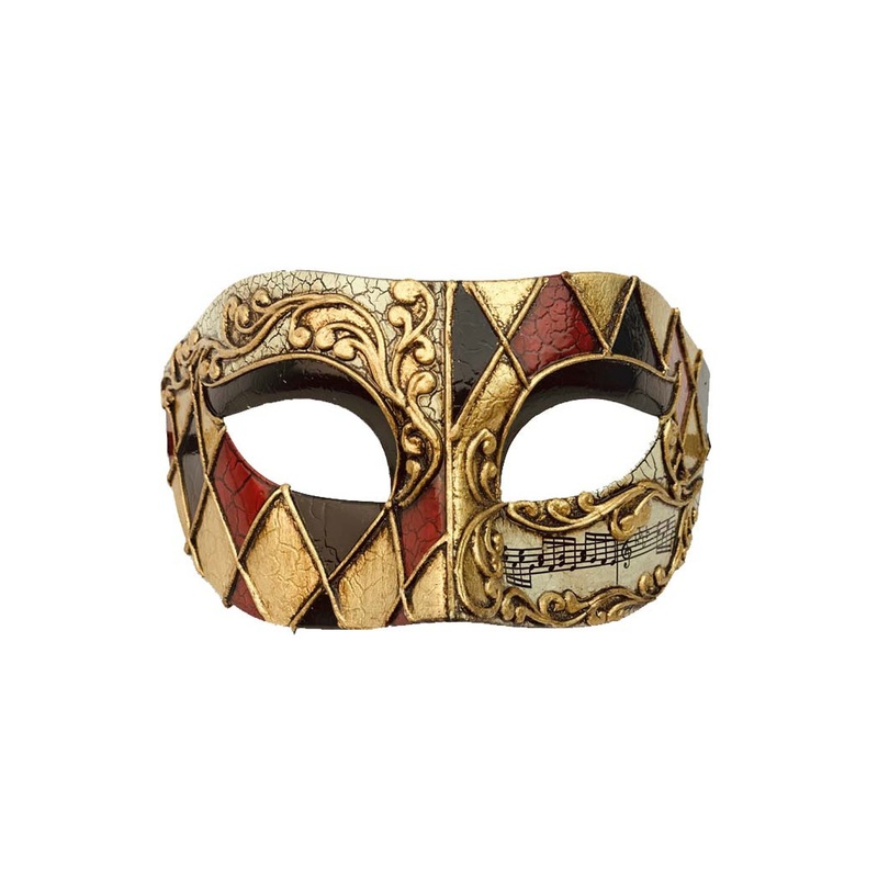 Jester’s Vibrato Venetian Half Mask Black