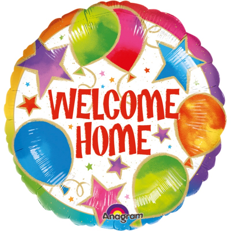 Round welcome home foil balloon