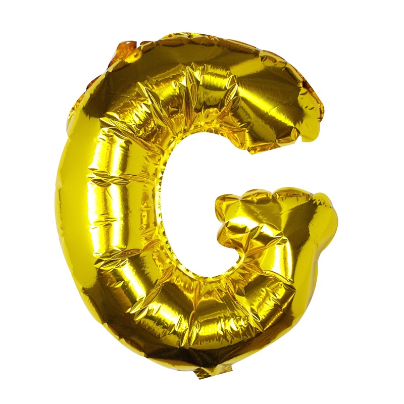 Golden letter G foil balloon 40cm