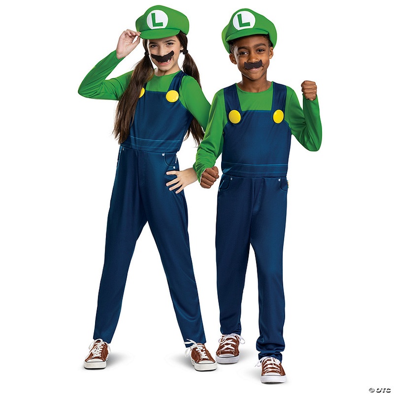 Kids Classic Elevated Super Mario Bros Luigi Costume – Large 10-12