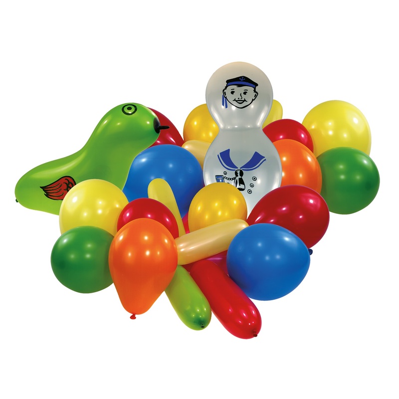 20 colorful balloons of different shapes