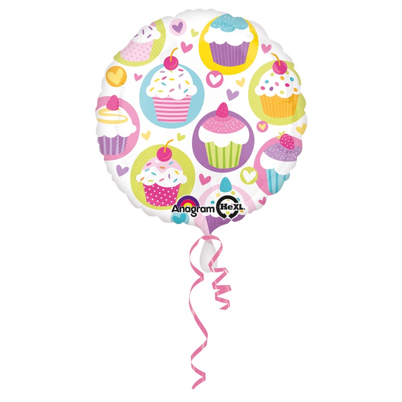 Foil balloon cupcake party