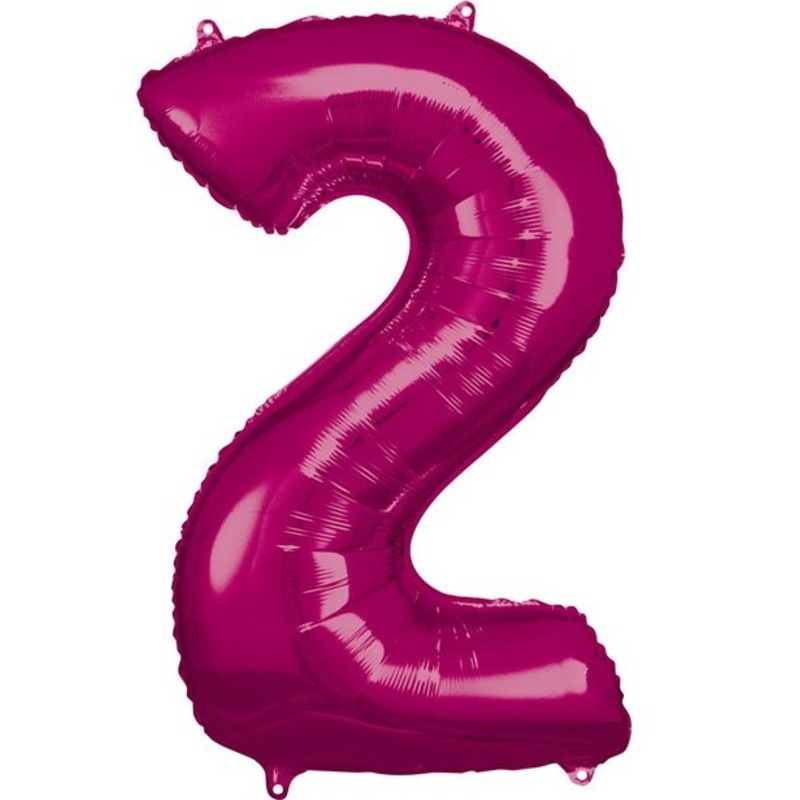 Number balloon 2 metallic pink 86cm