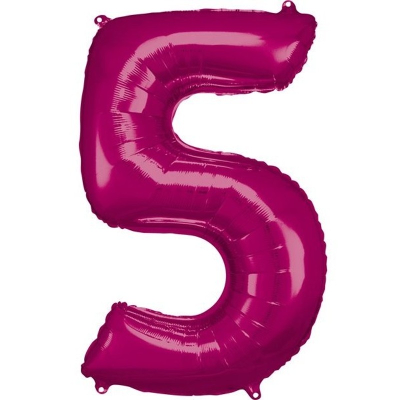 Number balloon 5 metallic pink 86cm