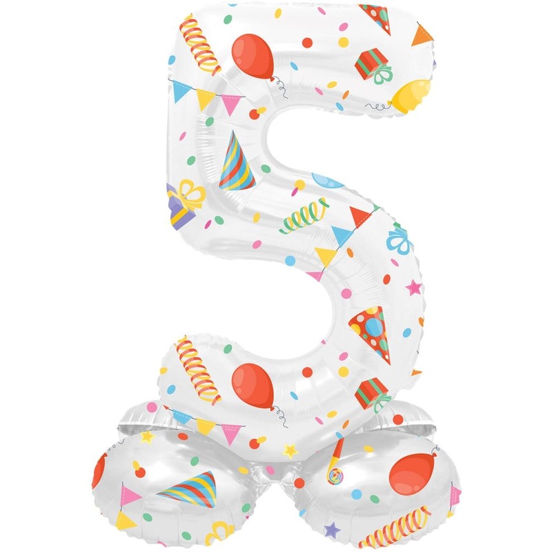 Standing Number 5 Partytime Balloon 41cm