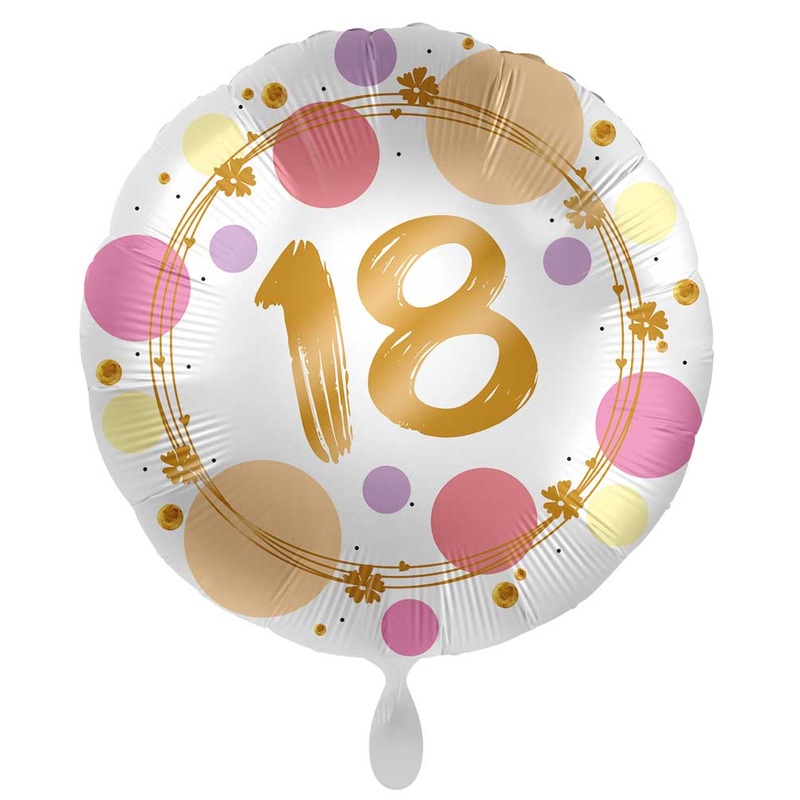 18th birthday balloon Happy Dots 45cm
