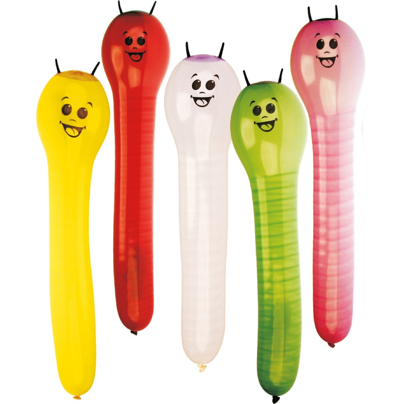 5 figure balloons funny caterpillars colorful