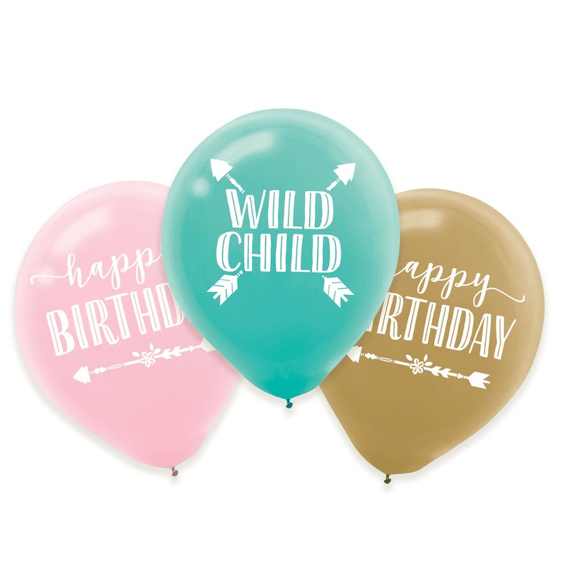 6 Boho Summer latex balloons 27.5cm