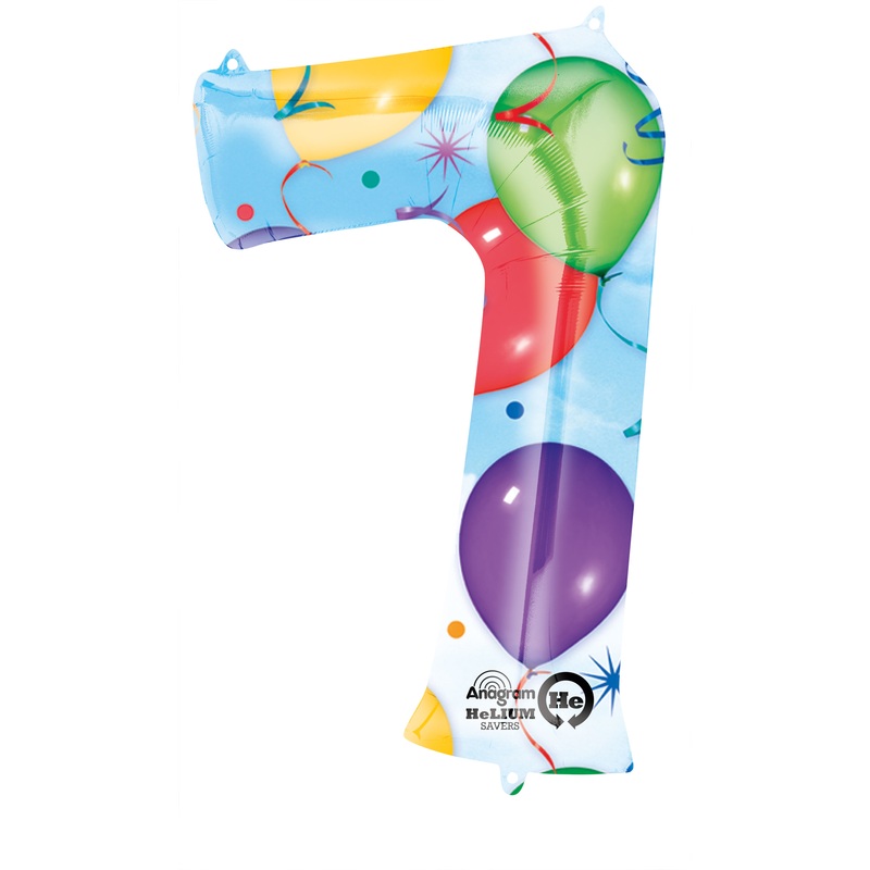Number balloon 7 motley 88cm