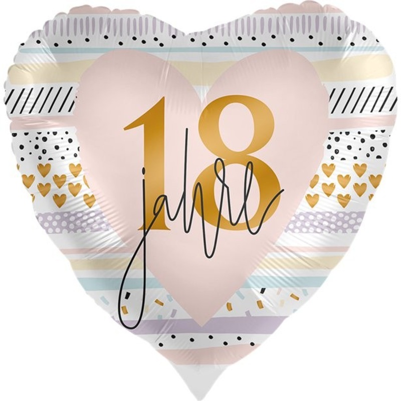 18 Rosy Years Heart Balloon 46cm