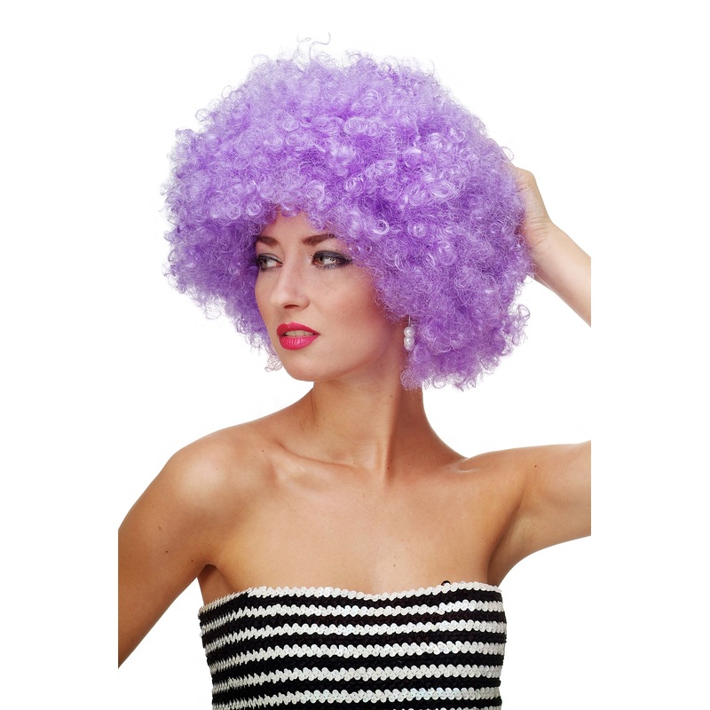 Afro Wig Halloween Carnival Men Women Violet Disco PW0011-P08