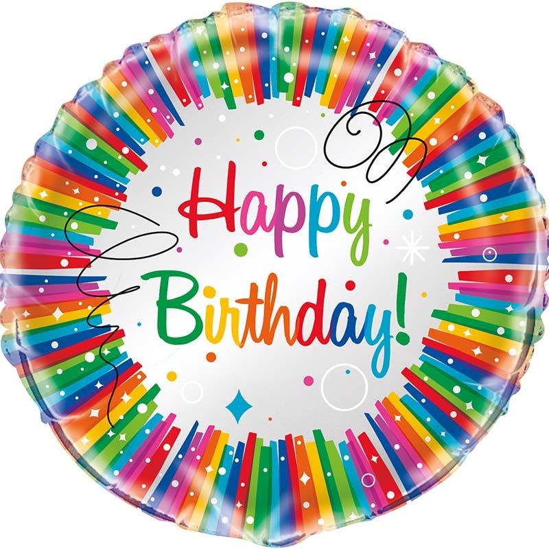 Birthday balloon Rainbow Swirl