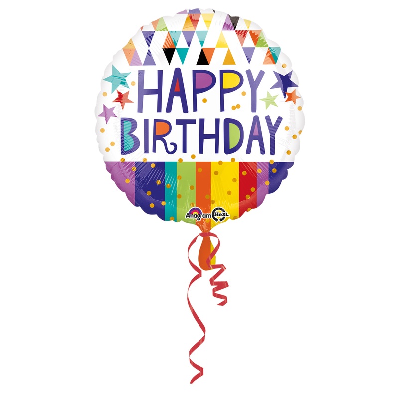 Foil balloon Colorful birthday greetings around