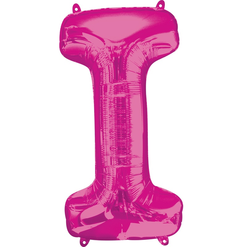 Foil balloon letter I pink XL 81cm