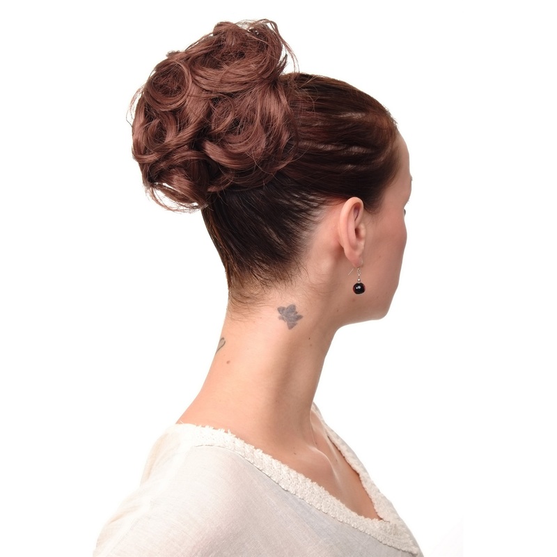 Hairbun Audrey bun hair knot elegant curled curls 60s Vintage mahogany auburn NHA-004A-33