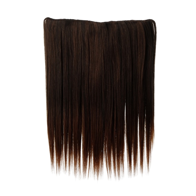 Hairpiece hair extension 5 clips straight natural brown mix L30173-2T30