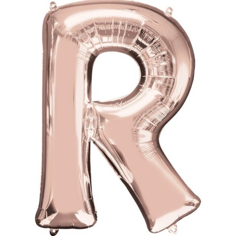 Letter R foil balloon rose gold 41cm