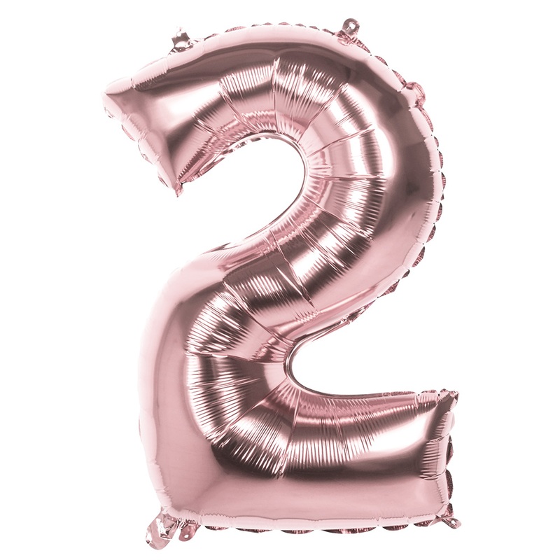 Rose gold number 2 foil balloon 86cm