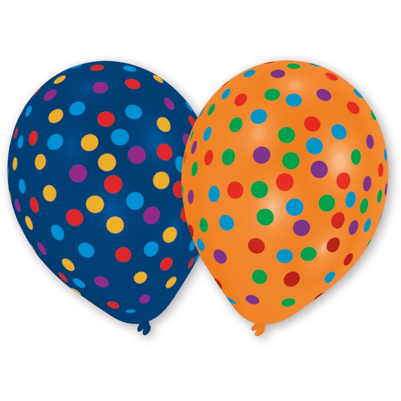 Set of 8 colorful confetti rain balloons
