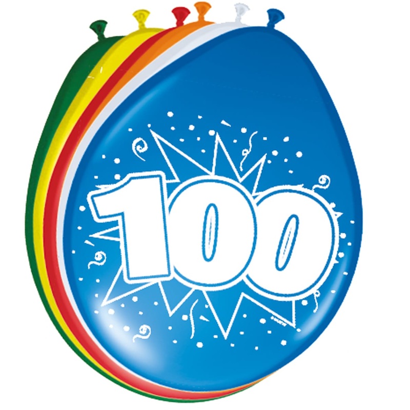 8 balloons birthday cracker number 100