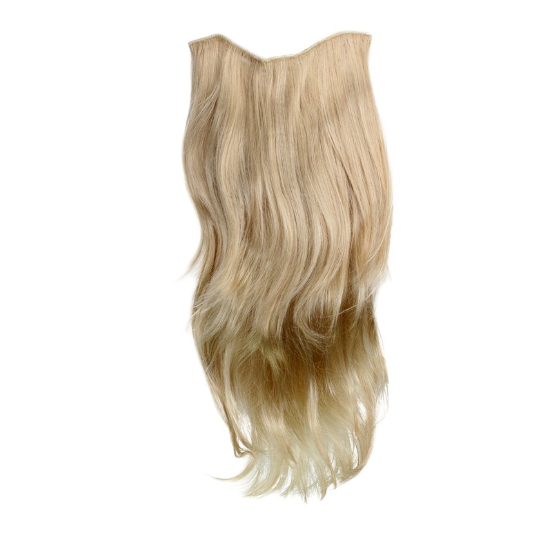 Hairpiece Halfwig 7 Clip Extension very long straight light gold blond mix H9505