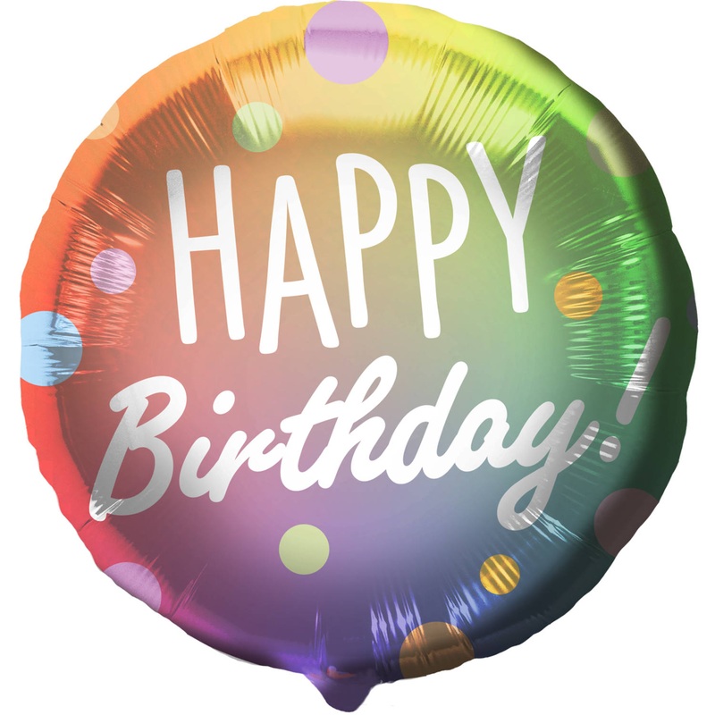 Happy Birthday Ombr dots balloon 45cm