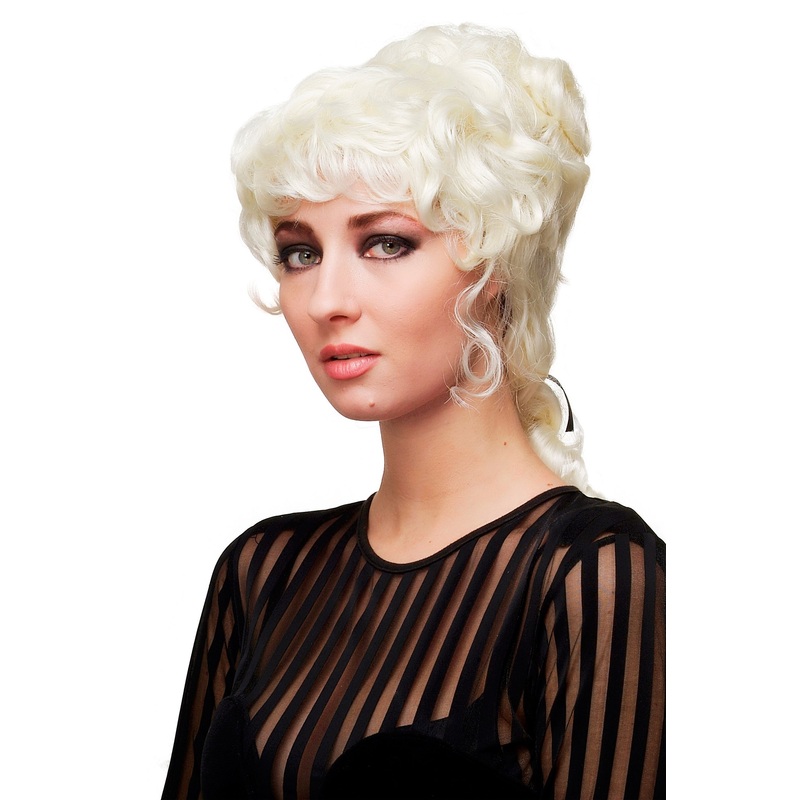Historic Lady Wig Baroque Victorian Colonial Beehive ringlets curled white L.C.L-1001