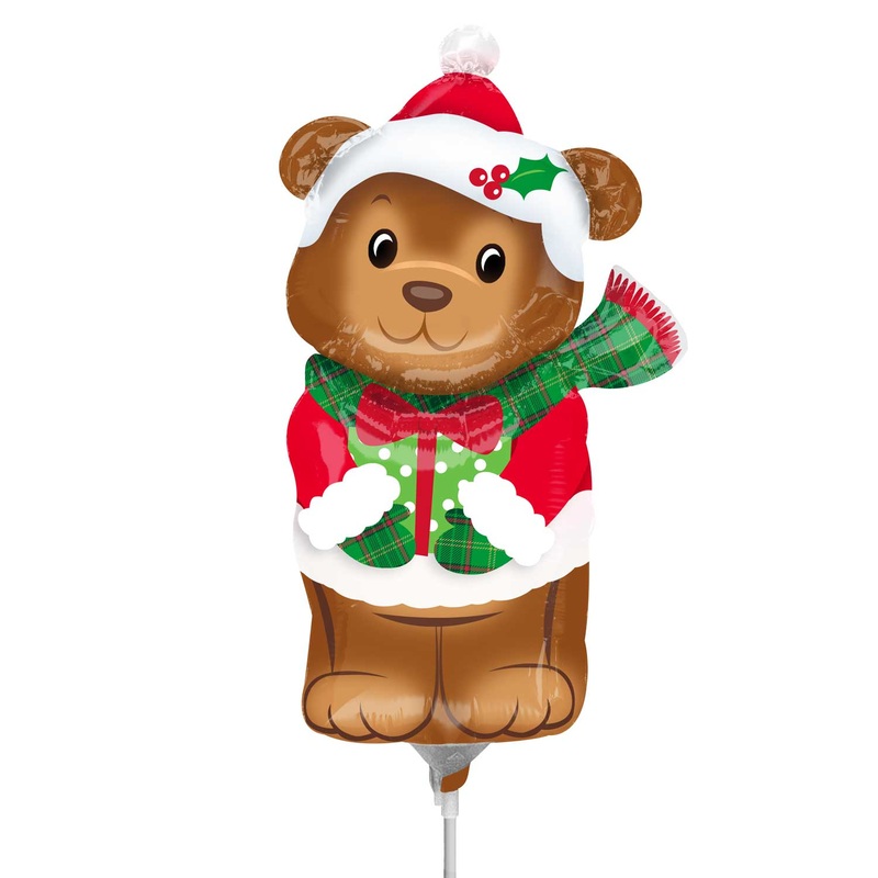 Sweet Christmas bear stick balloon 37cm