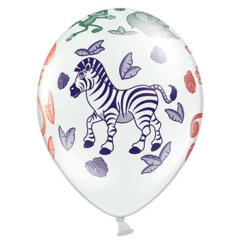 50 latex balloons with zoo motifs