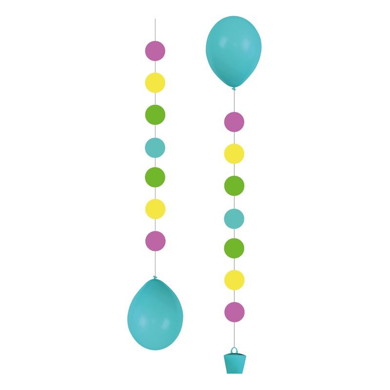 Colorful dots balloon pendants, set of 3