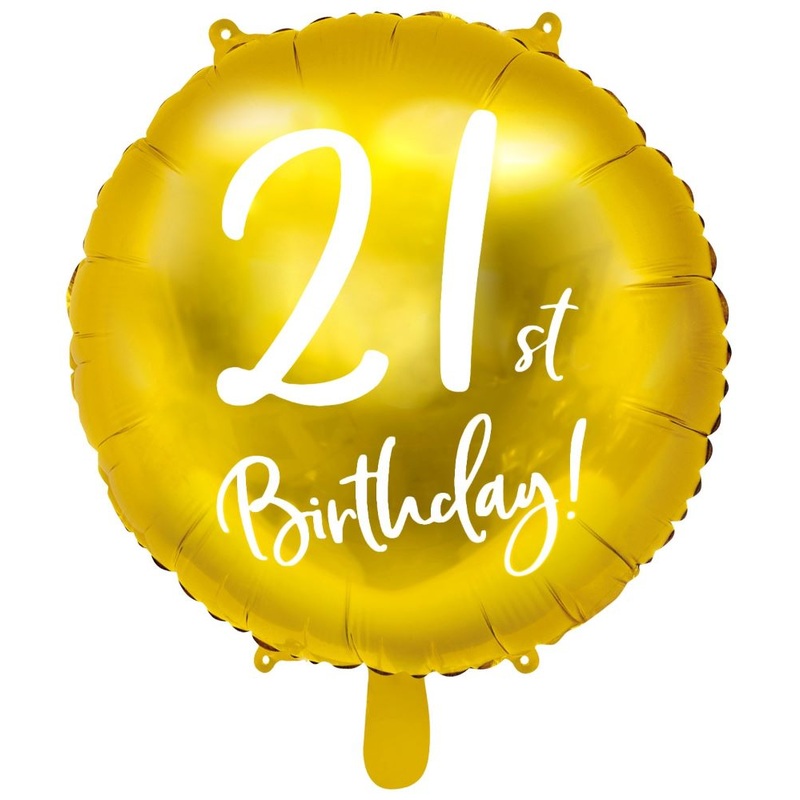 Glossy 21st Birthday foil balloon 45cm