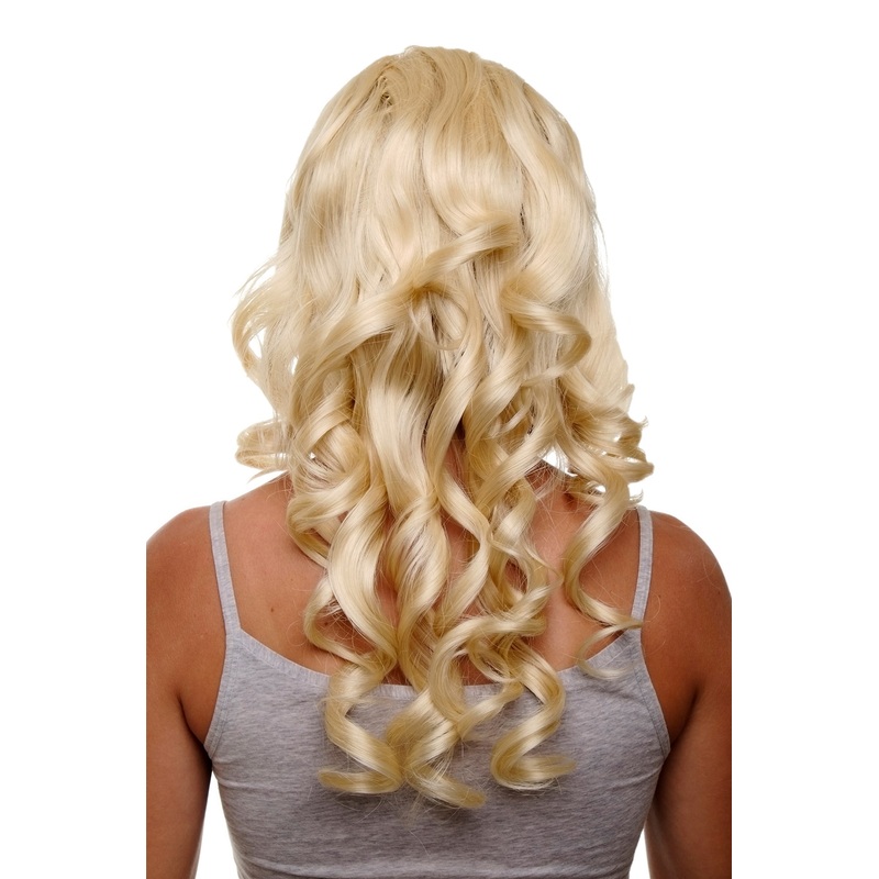 Hairpiece Halfwig 7 Clip In Extension long curls curled light goldblond H9503