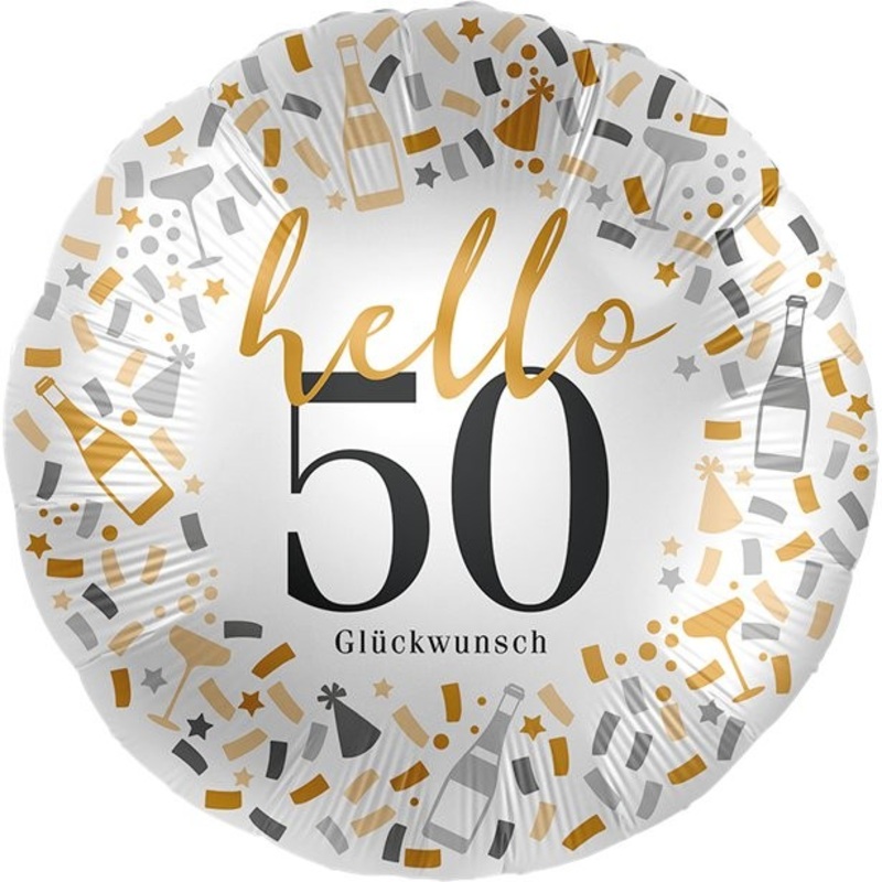 Hello 50 congratulations foil balloon 46cm