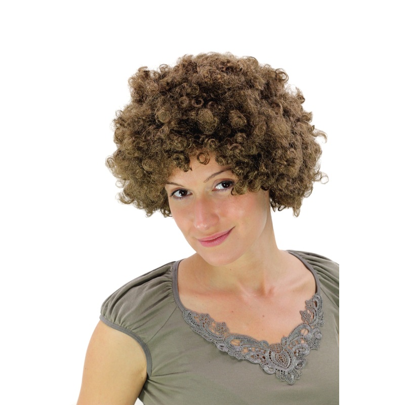 Party Halloween Soccer wig super volume brown disco afro funky huge  PW0011