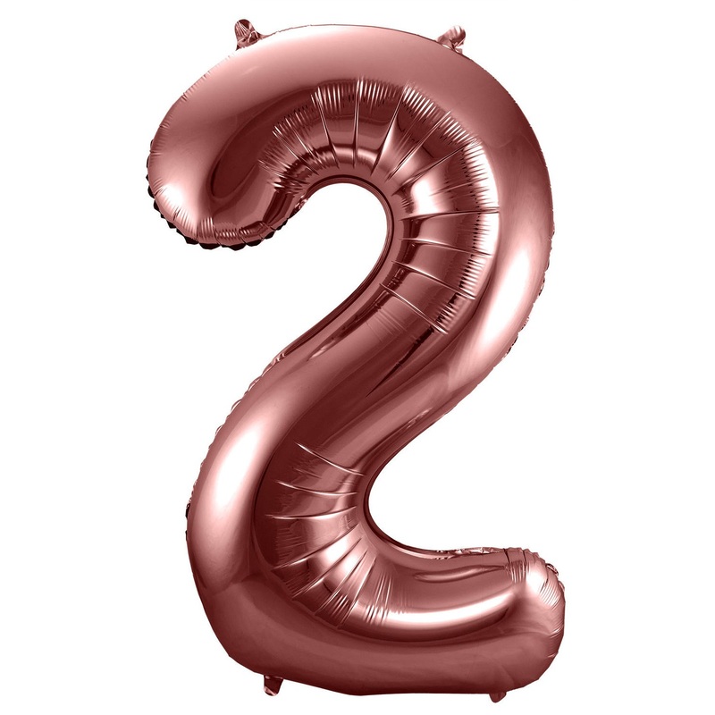 Rose gold metallic number 2 balloon 86cm