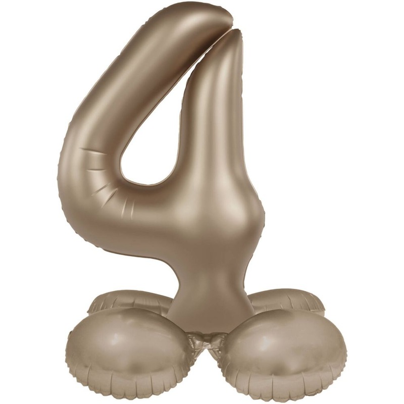 Standing foil balloon number 4 Starlight Gold 72cm