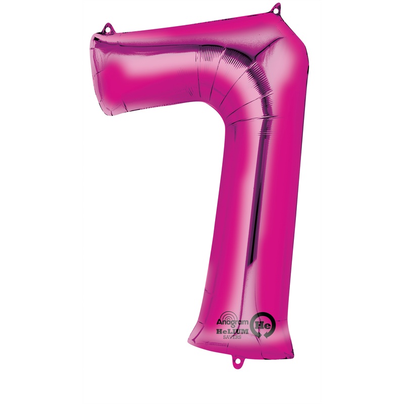 Number balloon 7 pink 88cm