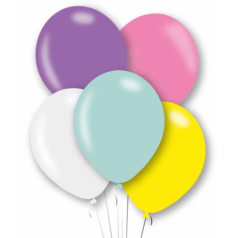 10 colorful pearlescent balloons 27.5cm