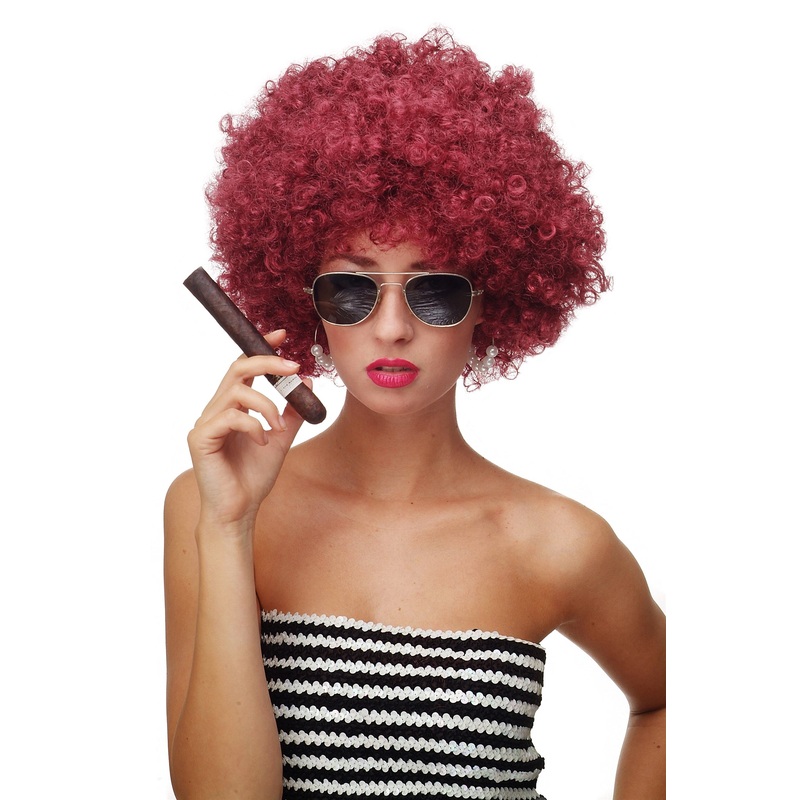 Afro Wig Halloween Carnival Men Women 70s Party Garnet Red Disco PW0011-P67