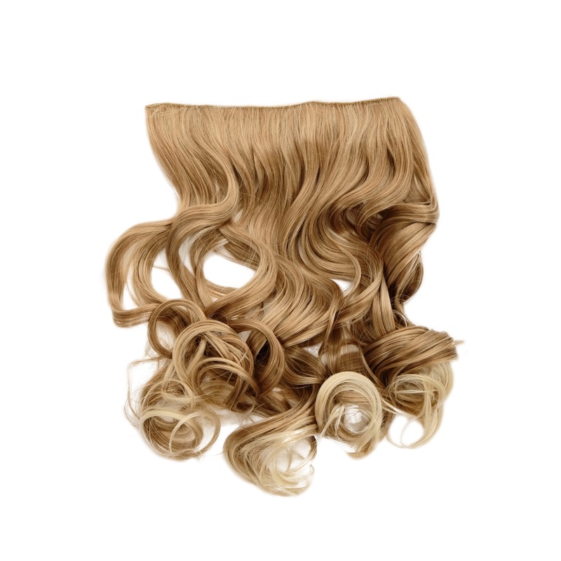 Clip-less synthetic hair extensions held by string blond mix L30157-27T613